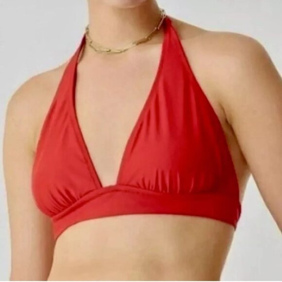 J. Crew Other - J Crew Halter Tie Back Bikini Top Small Red Bright Cerise Swim Suit BY633 J.Crew